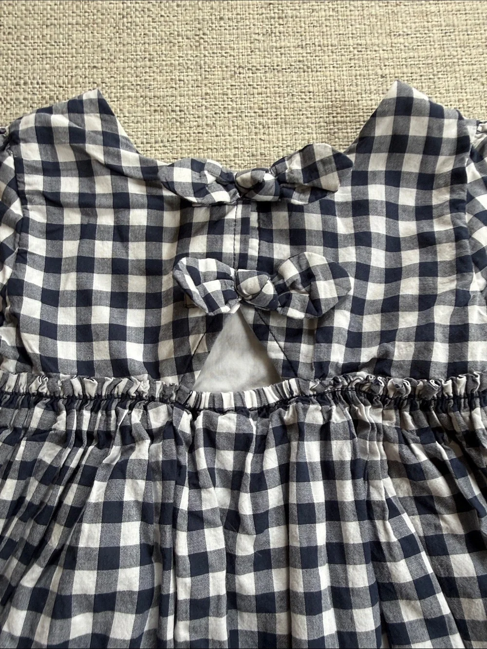 Gymboree Navy and White Gingham Short-Sleeve Dress